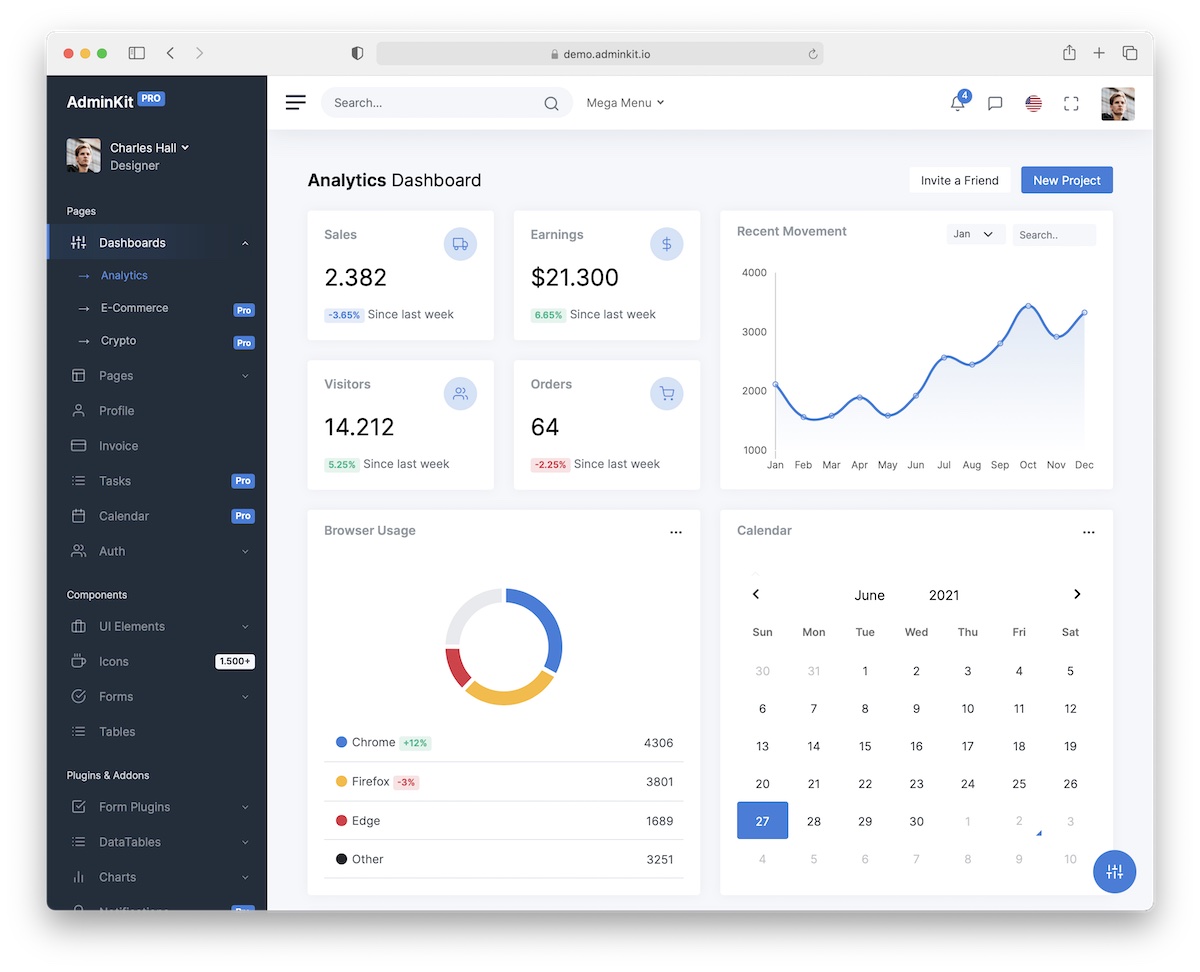 adminkit free bootstrap 5 template