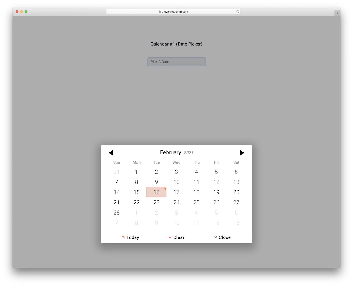 bootstrap calendar 11