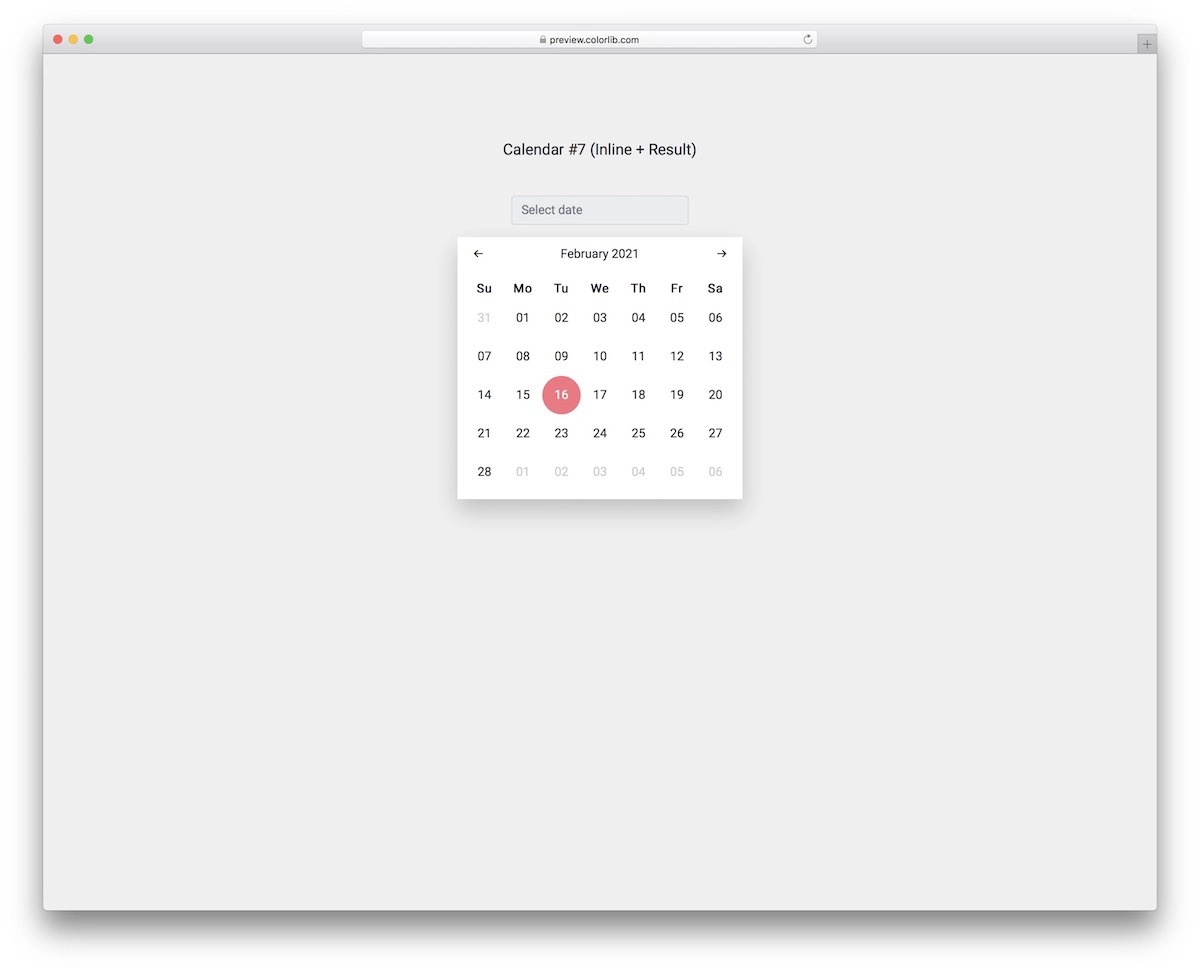 bootstrap calendar 17