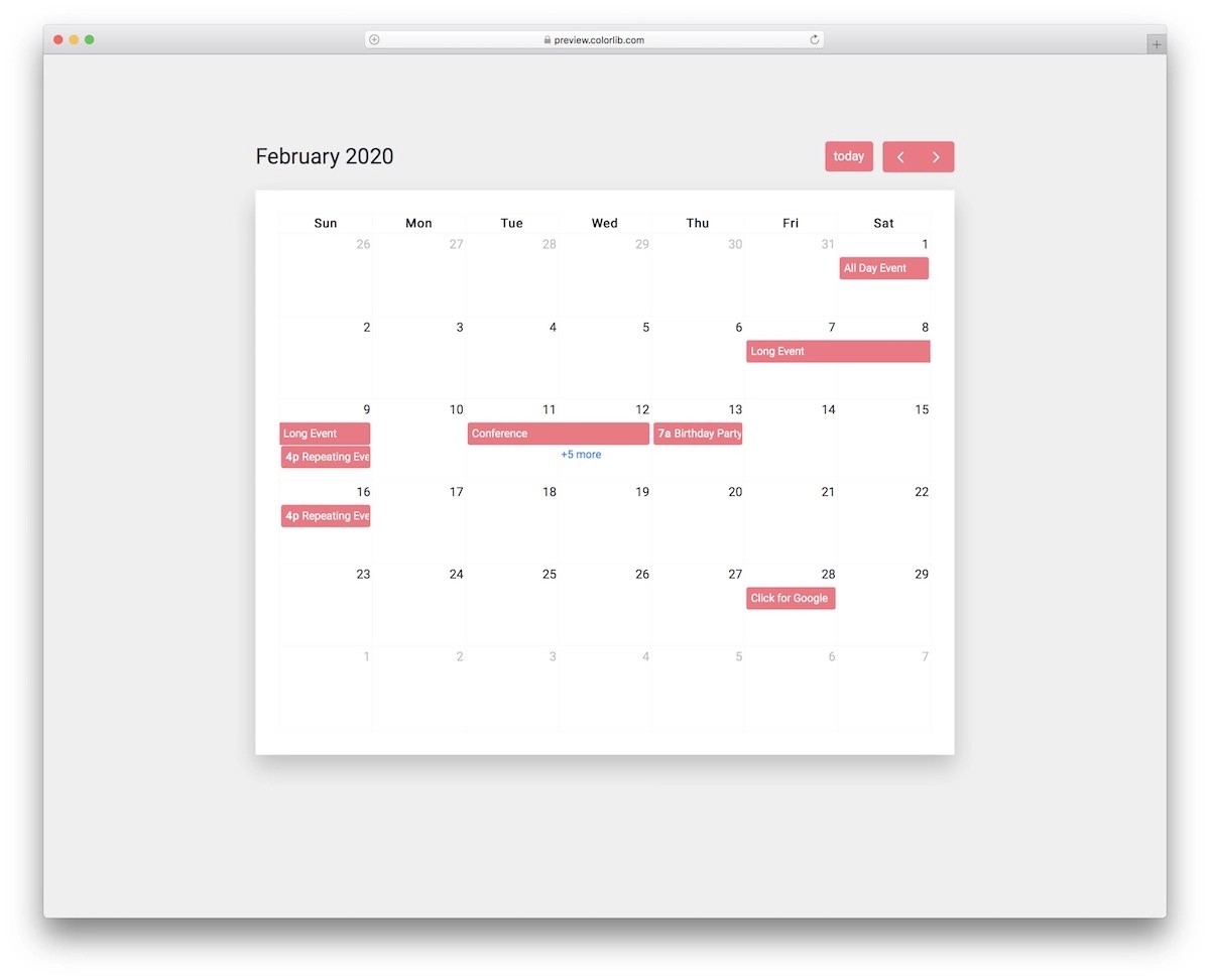 bootstrap calendar 19