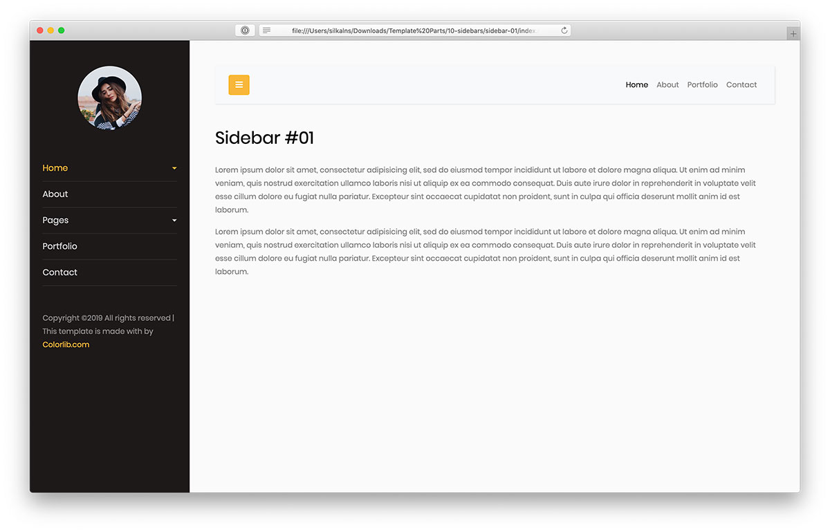 bootstrap sidebar 01