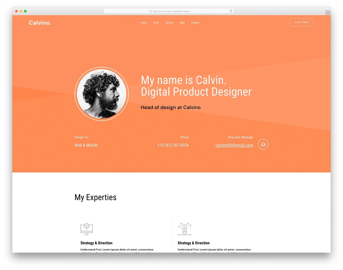 calvin bootstrap portfolio template