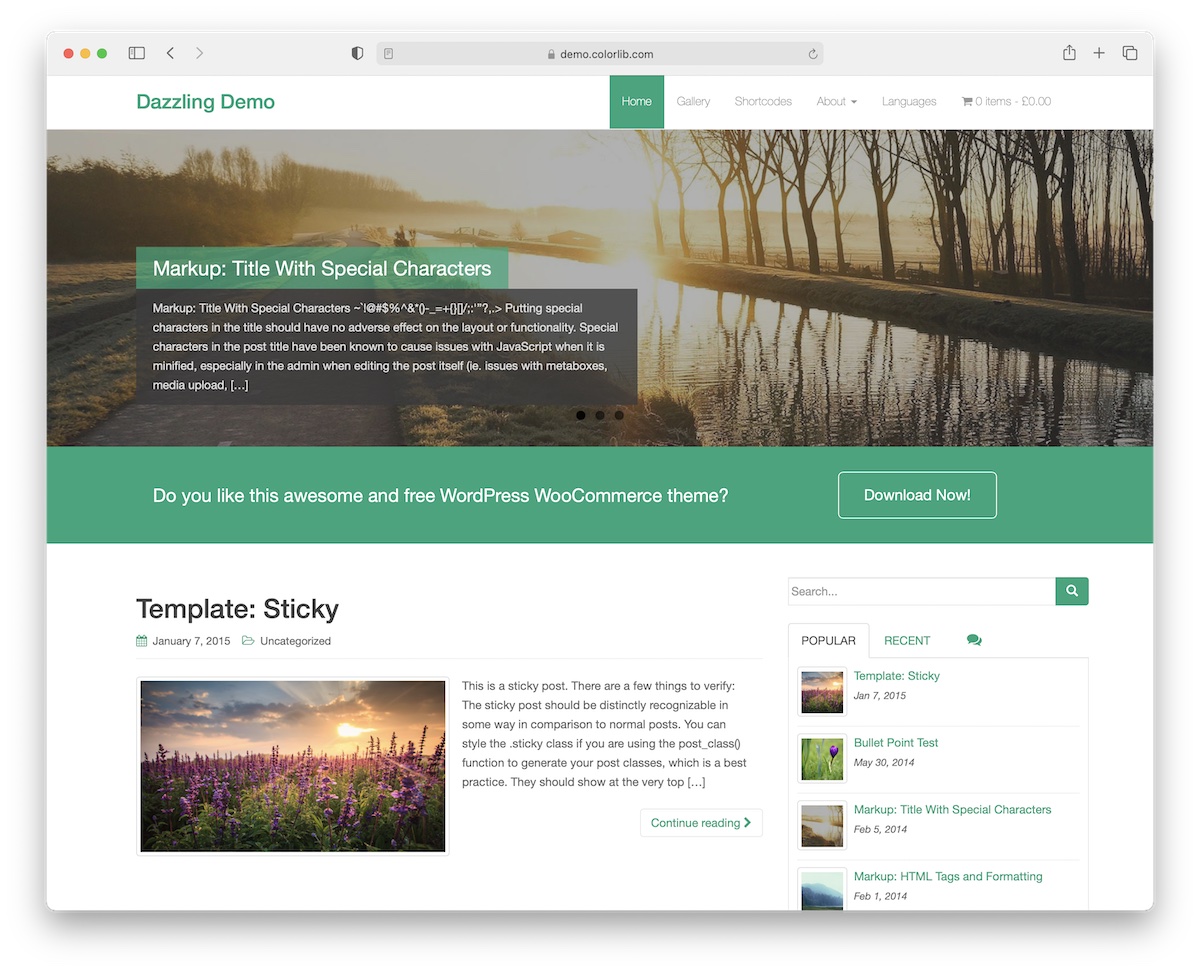 dazzling free bootstrap wordpress theme