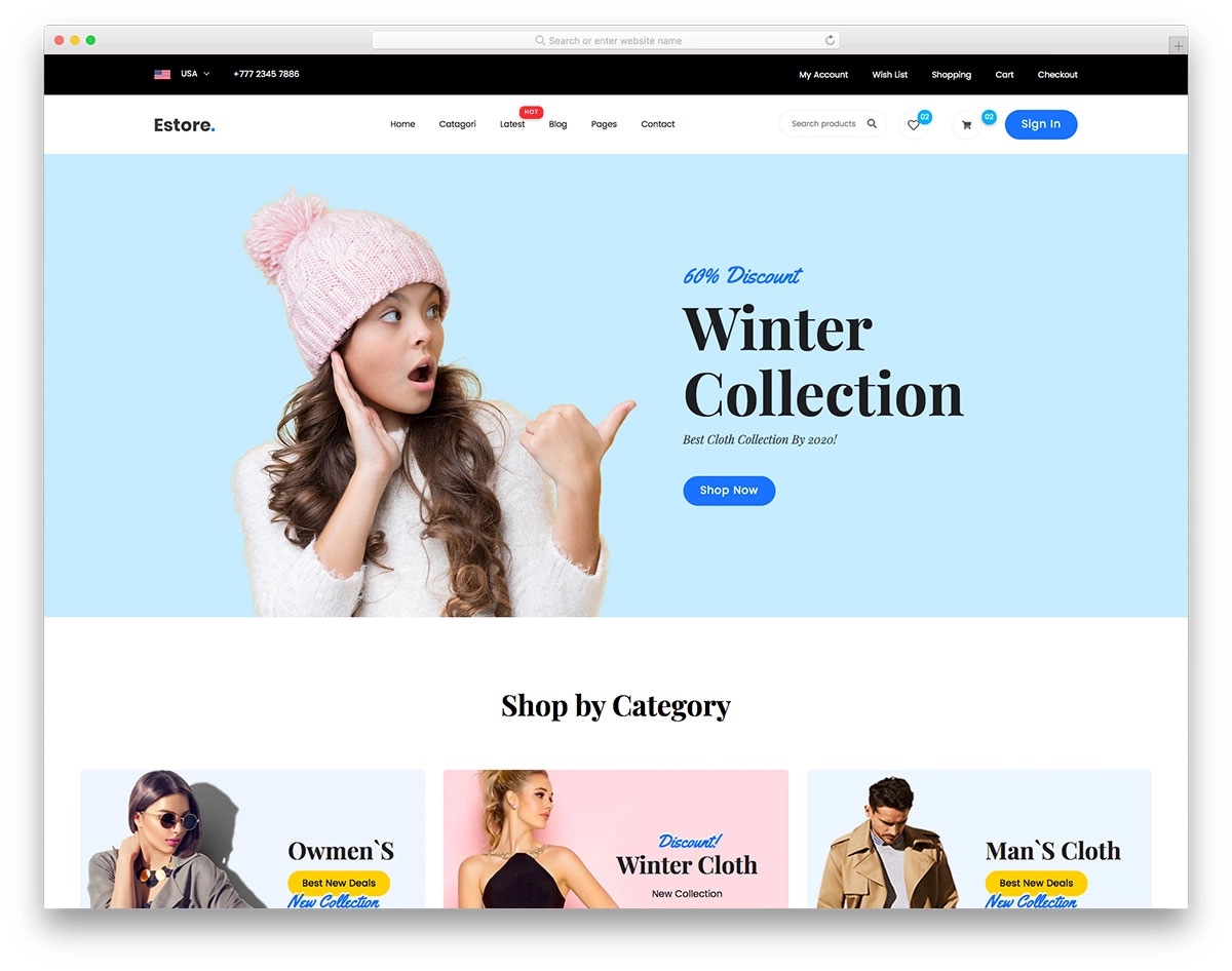 estore html template