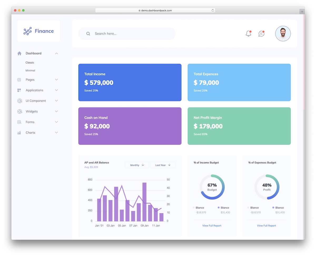 finance admin template