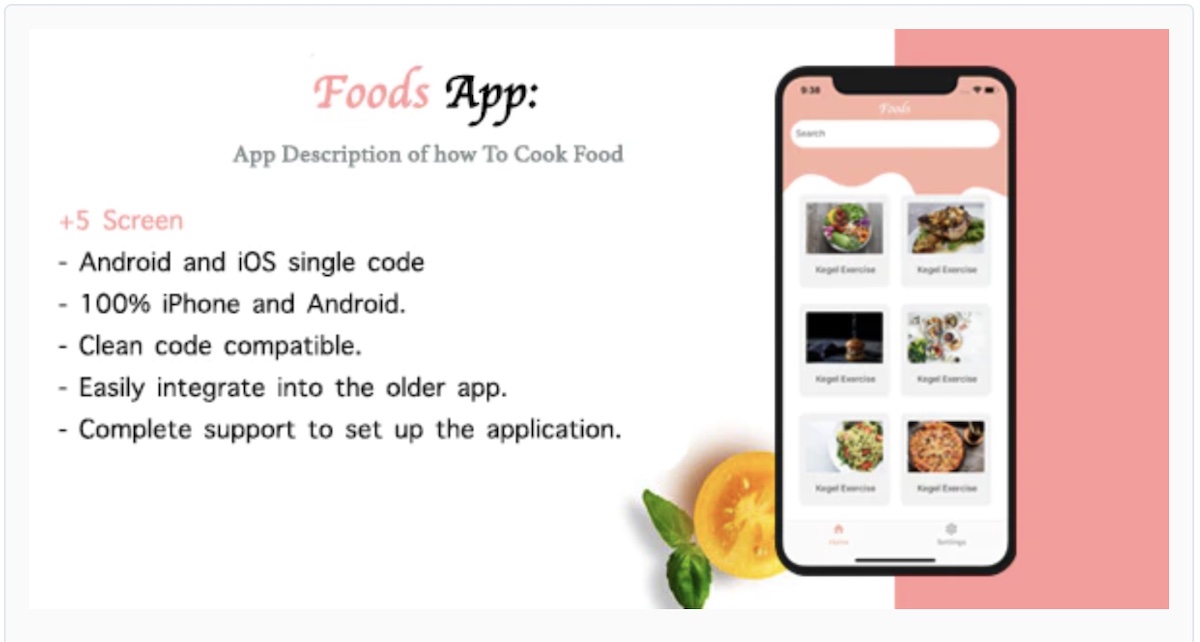 foods react native template