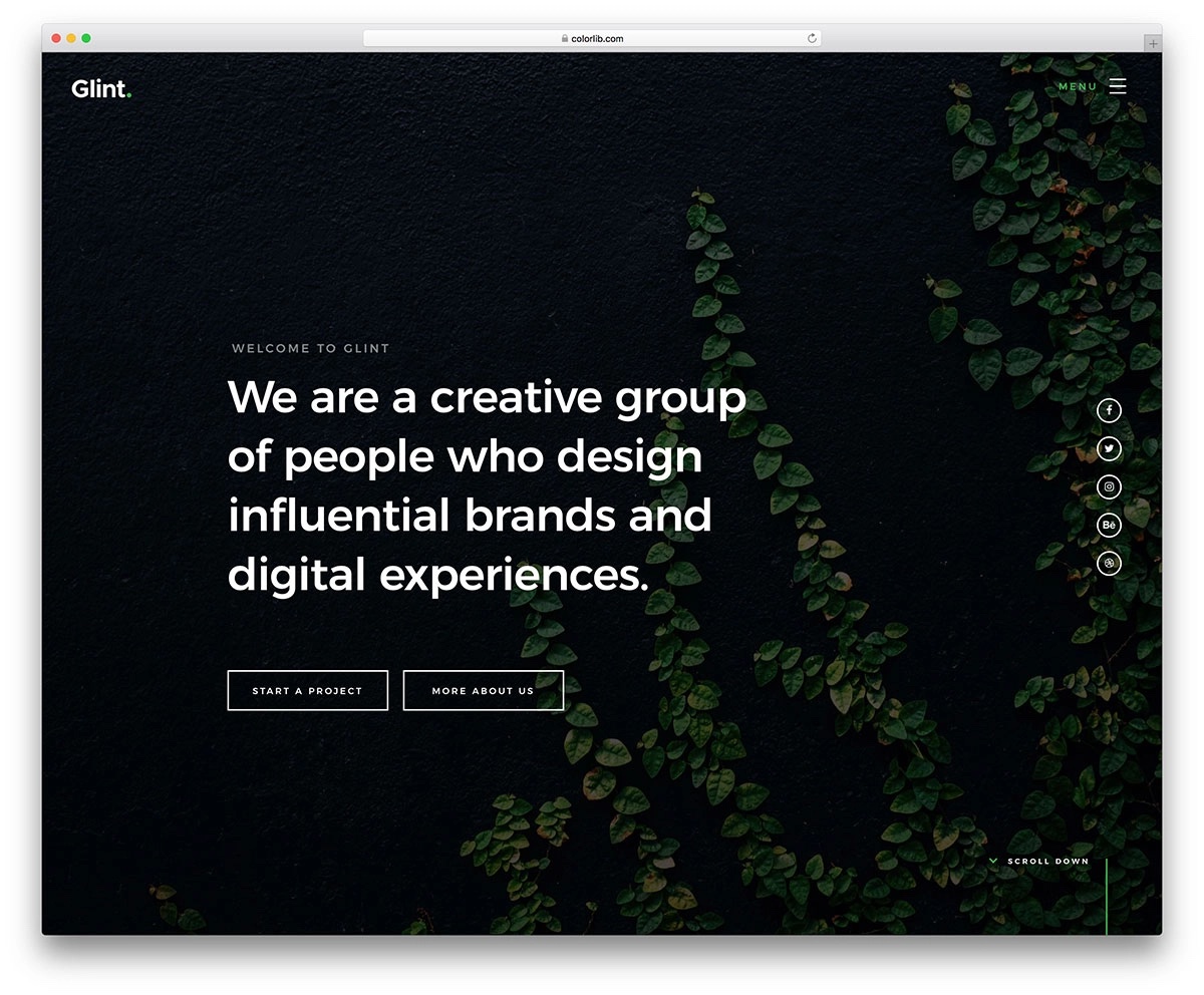 glint bootstrap portfolio template