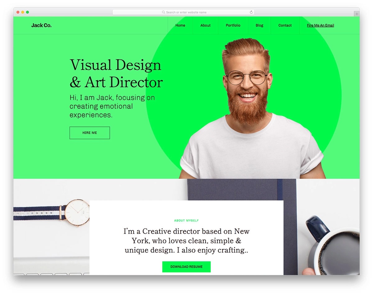 jackco bootstrap portfolio template