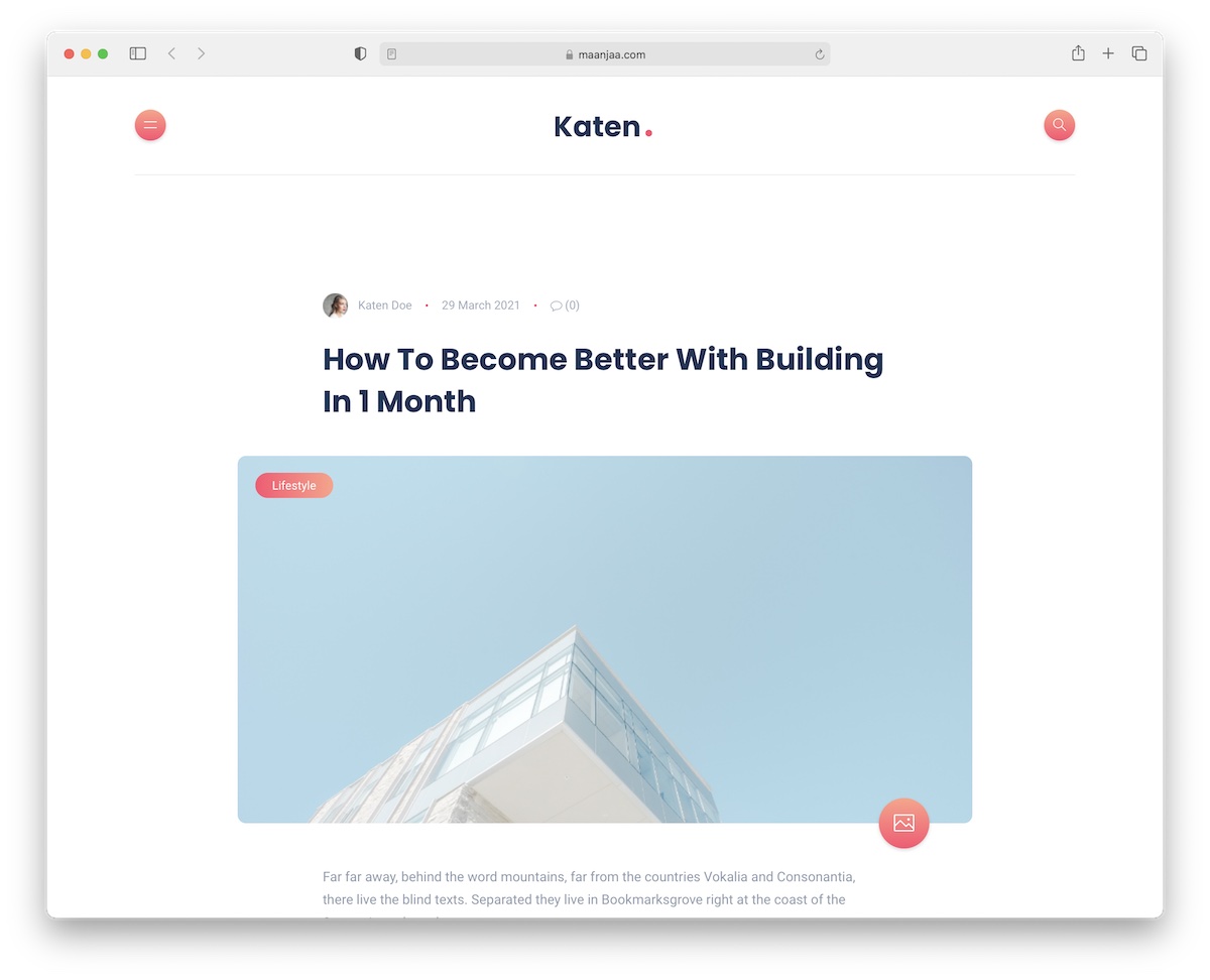 katen bootstrap blog template