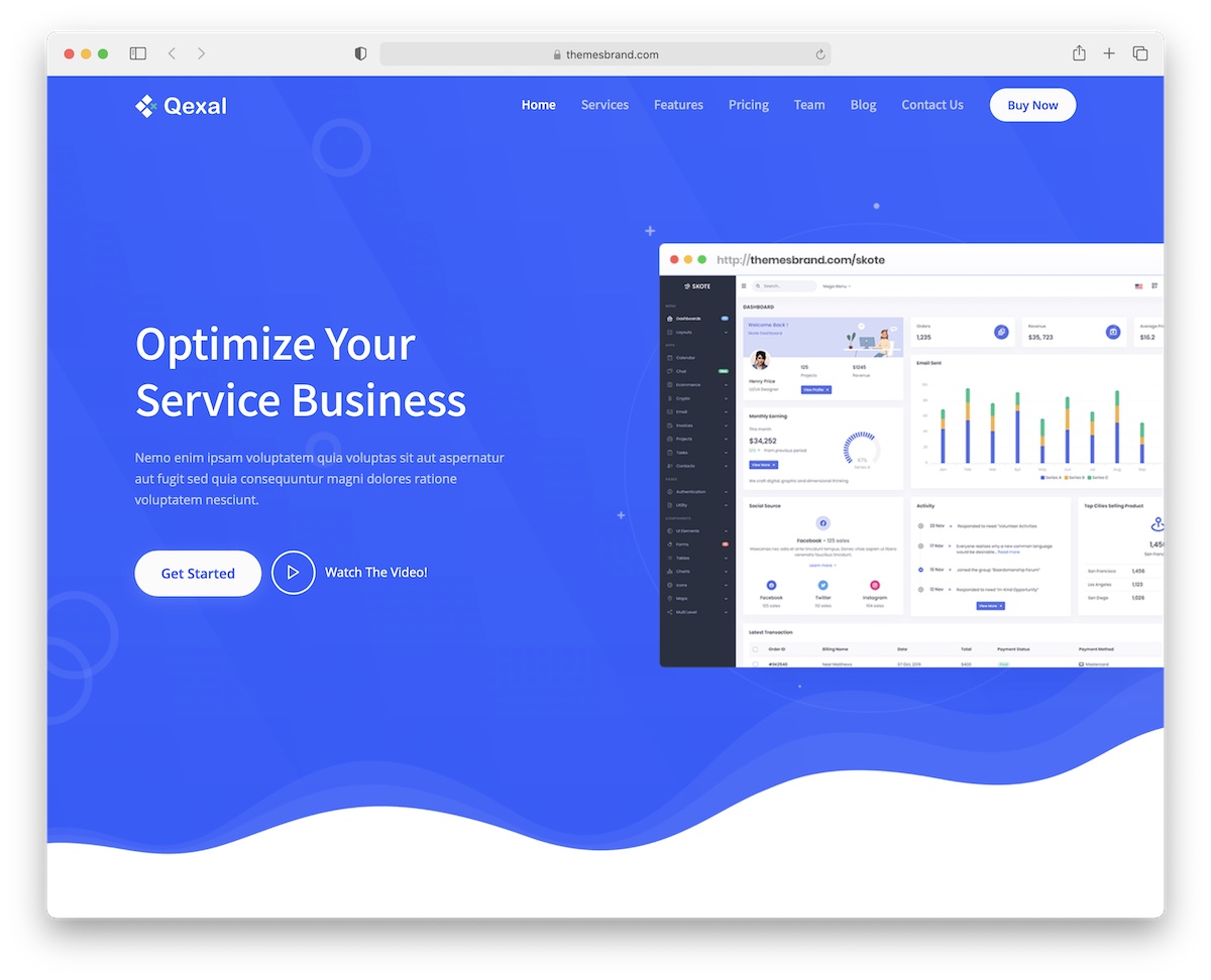 qexal django landing page website template