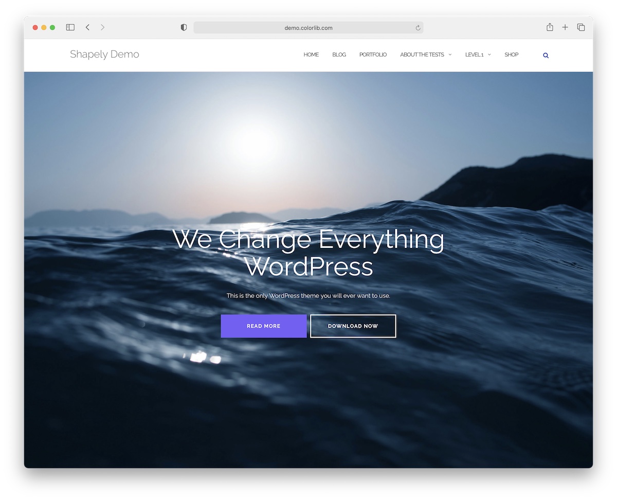 shapely free bootstrap wordpress theme