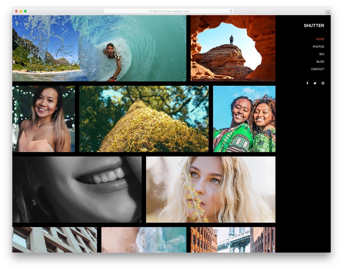 shutter bootstrap portfolio gallery template